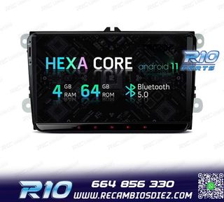 RADIO GPS ANDROID 11 PARA VOLKSWAGEN VW SEAT SKODA HEXA-CORE