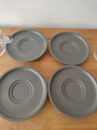 4 Tazas Nespresso de Vidrio y Plástico
