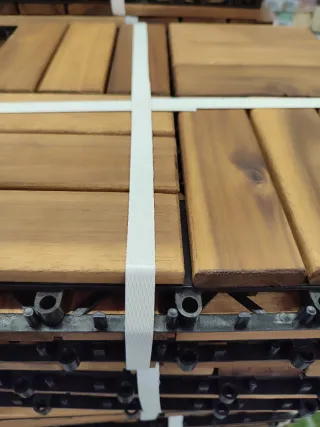 Suelo madera con base plástico encajable 4 piezas