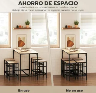 Mesa alta y 4 taburetes