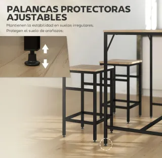 Mesa alta y 4 taburetes