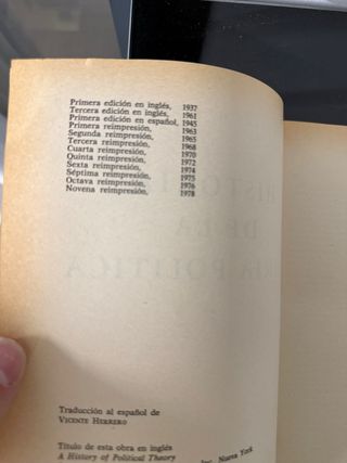 George Sabine, Historia de la teoria politica