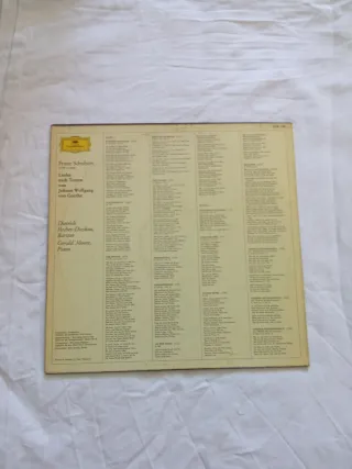 Franz Schubert Lieder Vinile Deutsche Grammophon