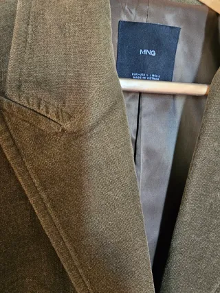 Chaqueta Mango verde de terciopelo