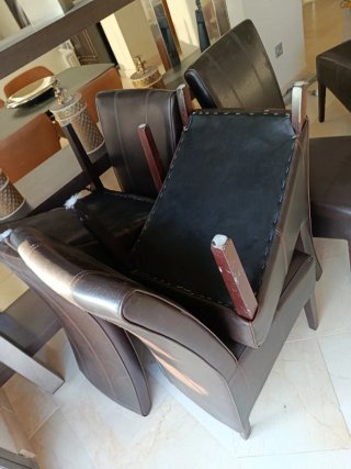 Sillas de Piel para Salón (6 Unidades)