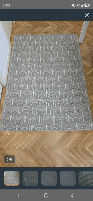 Alfombra beige y blanco 120x180
