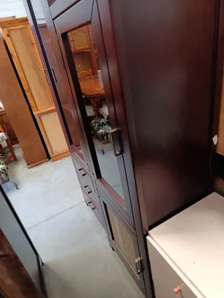 Vitrina de madera con puerta de cristal