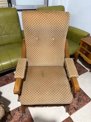 Juego de sofás vintage cómodos.Sofas 3+2.Sofa cama