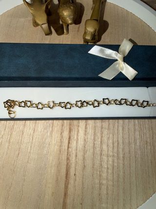 Pulsera Acero Inoxidable Estrellas Doradas