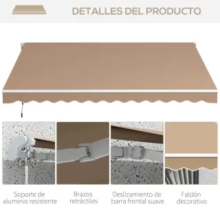 Toldo Balcón Beige 350x250cm Manivela