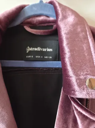Chaqueta Biker Stradivarius Rosa/Morado Talla S