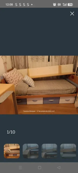 Cama individual 90 + estantería