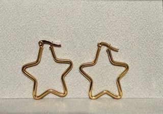 Pendientes Aro Estrella Acero Inoxidable