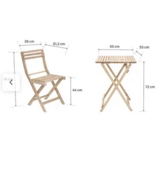 Conjunto mesa y sillas madera acacia