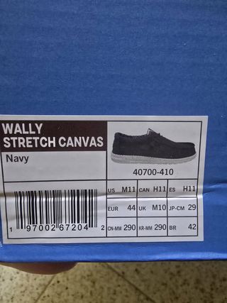 Hey Dude Wally Zapatos Hombre Azul Marino 44