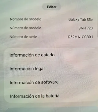 Tablet Samsung S5e