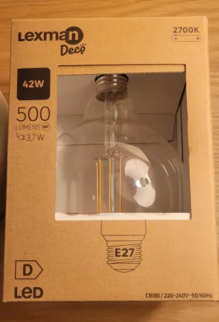 Bombilla Lexman LED E27 42W 500 Lúmenes 2700K