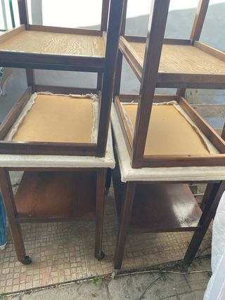 Mesa de centro tela y madera son 4 -100€  todas