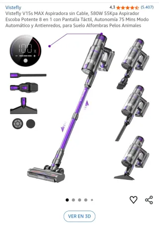 Aspiradora de mano morada