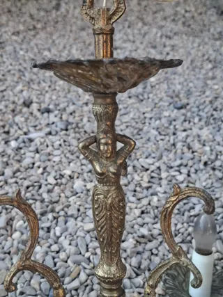 Lámpara de bronce con 5 candelabros