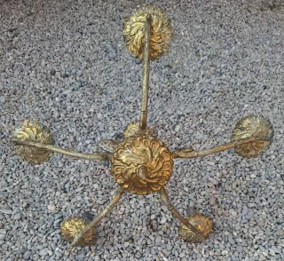 Lámpara de bronce con 5 candelabros