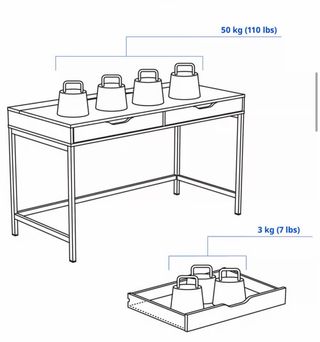 Escritorio IKEA ALEX gris oscuro 132x58cm