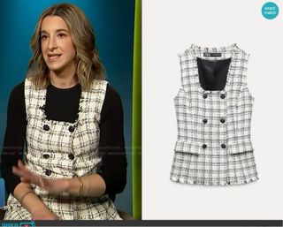 Chaleco Zara Cuadros Negro Blanco