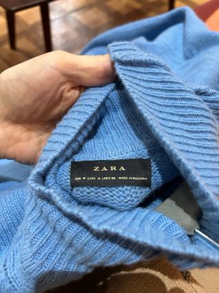 Jersey Zara Cuello Alto Lana Azul