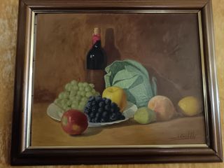 Pintura al óleo naturaleza muerta.