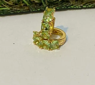 Pendientes de Aro Dorado y Verde