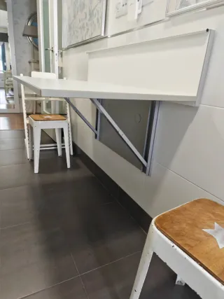 Mesa abatible cocina madera con cristal