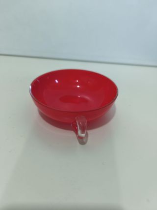 Lotto di 7 ciotole rosse vintage in vetro/plastica