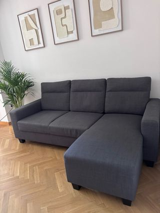 Sofá modular gris de tela