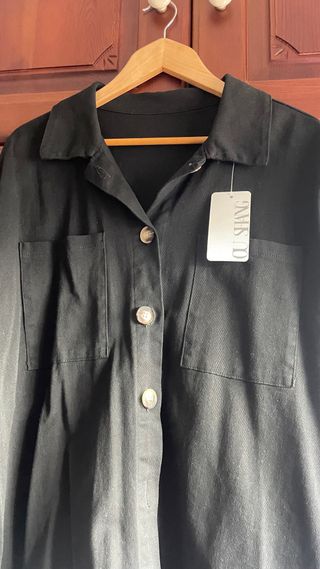 Sobrecamisa Negra Talla Única Algodón