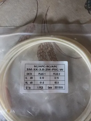Cable Fibra Óptica SC/APC-SC/APC 2M