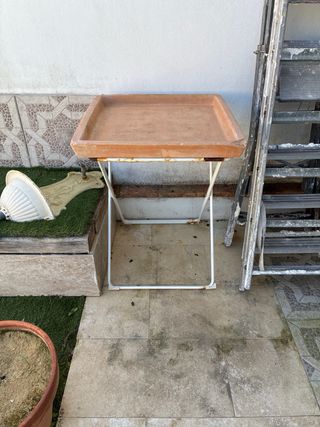 Plato terracota mesa jardín