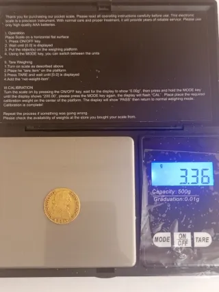Moneda 1 Escudo Oro 1787 Carlos III