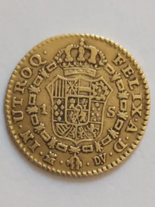 Moneda 1 Escudo Oro 1787 Carlos III
