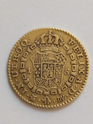 Moneda 1 Escudo Oro 1787 Carlos III