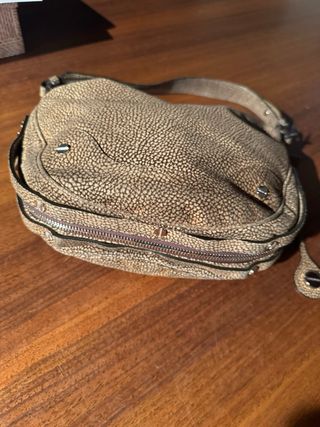 Borsa a spalla Borbonese beige/marrone