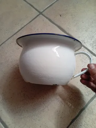 Jarrillo Urinario Antiguo Metal Esmaltado