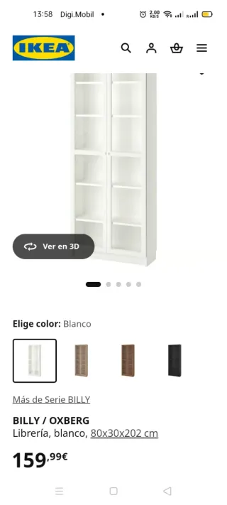 Vitrina Billy de IKEA expositora cristal.