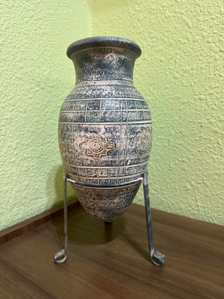 Jarrón Decorativo Cerámica y Metal
