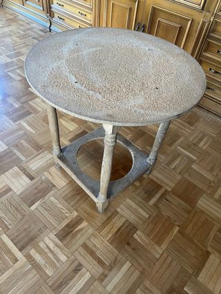Mesa camilla redonda de madera