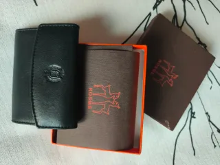 Cartera Monedero Piel Negra Rosme