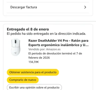 Ratón Razer DeathAdder V4 Pro Blanco
