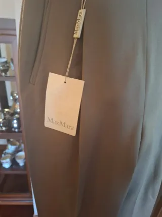Max Mara Pantalone Lana Vergine Beige Vintage