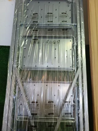 SONGMICS Escalera de Tijera con 4 Peldaños, Gris