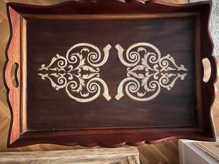 Mesa auxiliar madera decorada a mano