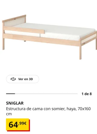 Cama (una o dos) IKEA Sniglar 170x60 + Colchón